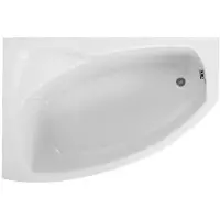 Badland Eckbadewanne Badewanne Frida LINKS 140x80 mit Ablaufgarnitur, Füßen und Styroporverkleidung GRATIS