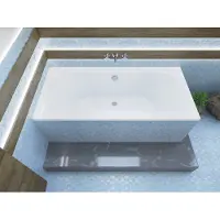 Badland Badewanne Rechteck Long 180x80 mit Ablaufgarnitur, Füßen und Wannenträger GRATIS