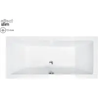 Badland Badewanne Rechteck Quadro SLIM 180x80 Rand 15mm mit Ablaufgarnitur, Füßen und Styroporverkleidung GRATIS