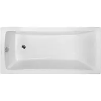 Besco Badewanne Rechteck Set 5in1 170x70 mit Premium Ablaufgarnitur und Füßen GRATIS + Verkleidung (AcrylSchürze) + Kopfstütze in Schwarz | BADLAND OPTIMAZ