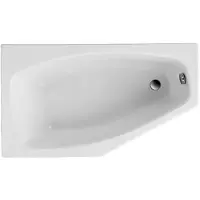 Badland Eckbadewanne Badewanne Marika LINKS 140x80 mit Ablaufgarnitur, Füßen und Styroporverkleidung GRATIS