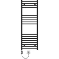LuxeBath Elektrischer Badheizkörper mit Heizstab 900W 400x1200 mm Anthrazit gerade mit Seitenanschluss