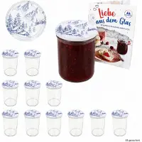 MamboCat 12er Set Sturzglas 435 ml To 82 Alpen Deckel incl.Diamant Gelierzauber Rezeptheft