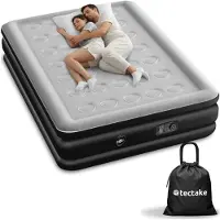 TecTake - AirDreams aufblasbare Matratze mit elektrischer Pumpe - Inklusive Tragetasche mit Kordelzugverschluss - Wasserfest - Schlafzimmer - Camping - Gästebett - Abmessungen (LxBxH) 200 x 148 x 44