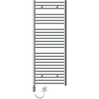 LuxeBath Elektrischer Badheizkörper mit Heizstab 900W 600x1500 mm Chrome gerade mit Seitenanschluss