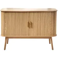 CALICOSY - Vintage Sideboard Holzdekor 2 Schiebetüren - L110cm