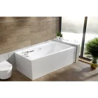 Badland Eckbadewanne Rechteck Badewanne Infinity RECHTS 150x90 mit Ablaufgarnitur und Füßen GRATIS ohne Verkleidung