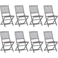 vidaXL Klappbare Gartenstühle 8 Stk. mit Kissen Massivholz Akazie