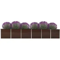 vidaXL Garten-Hochbeet Verzinkter Stahl 480x80x77 cm Braun