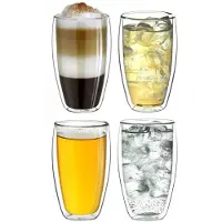 Creano 4er Set Doppelwandgläser s-hoch, 250ml Glas | Gr.: onesize