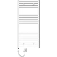 LuxeBath Elektrischer Badheizkörper mit Heizstab 900W 600x1200 mm Weiß gerade mit Seitenanschluss