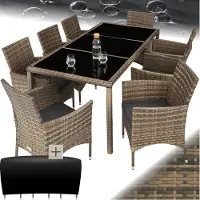 TecTake Rattan Sitzgruppe Almansa für 8 Personen