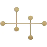 CALICOSY WANDGARDEROBE mit 6 Haken aus schwarzem Metall 82/10/60 cm