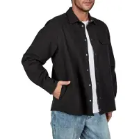 Riverso Overshirt Herren langarm Hemd Regular Fit RIVVincent Regular Fit Schwarz XL