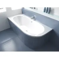 Besco Eckbadewanne Rechteck Badewanne Avita LINKS 180x80 mit Ablaufgarnitur, Füßen und Styroporverkleidung GRATIS