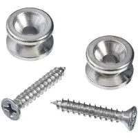 D'Addario PWEP202 Gurtknöpfe reines Messing - Chrom (Paar) - Endpin