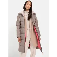 Camel active Langer Puffermantel mit gefütterter Kapuze in Walnuss | Gr.: 46
