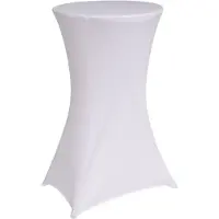 TRUTZHOLM Stehtisch Mit Weißer Husse Durchmesser 60cm Klappbar Wetterfest
