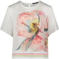 Betty Barclay Schlupfbluse "Schlupfbluse mit Rippbündchen", Damen, Gr. 44, rosa (patch cream, rosé), Obermaterial: 100% Viskose CV., Blusen Schlupfbluse