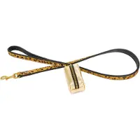 Barry King Smycz skórzana, 20 mm / 120 cm, panterka, z pojemnikiem na woreczki