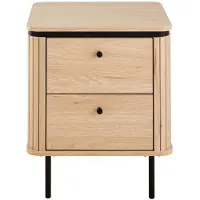 CALICOSY NACHTTISCH mit 2 Schubladen und seitlichem Rillen-Effekt H55 cm malaga 48/55/40 cm