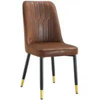 STILVORA Esszimmerstuhl 2er Set mit Tech-Stoff und ergonomischer Rückenlehne, Küchenstuhl mit Metallbeinen und stabiler Konstruktion, Polsterstuhl mit rutschfesten Füßen und breiter Sitzfläche, Braun
