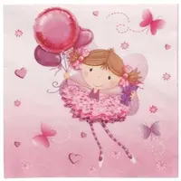 Papstar 200 Servietten, 3-lagig 1/4-Falz 33 cm x 33 cm "Little Dancer" (89368, 10x20 Stück)