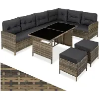 TecTake Rattan Lounge Barletta für 6 bis 8 Personen widerstandsfähig
