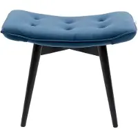 Kare design Hocker Black Vicky Velvet Petrol 46x59cm