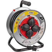 KesTek PROFESSIONAL Stahlblech Kabeltrommel 25m H05RR-F 3G1,5mm2 IP44