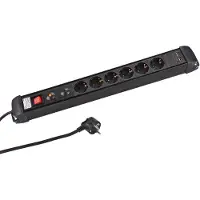 KesTek PROFESSIONAL Steckdosenleiste 6-fach schwarz mit Schalter 2XUSB