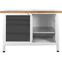ADB Werkbank lichtgrau, anthrazitgrau 4 Schubladen 120,0 x 60,0 x 84,0 cm