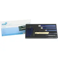 ADB Hammer/Meißel-Set, 11-teilig, Schaumstoffeinlage L 400 x B 190 x H 35 mm, blau/schwarz