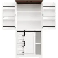 STILVORA Hochschrank mit Kippschutz und Soft-Close-Funktion, Küchenschrank mit 4 Schubladen und verstellbaren Böden, Standschrank mit seitlichem Snack-Rack Weiß