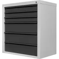 ADB Schubladenschrank 24786, aus Metall, 6 Schübe, anthrazit / lichtgrau (B/H/T) 70x75x44cm