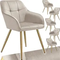 TecTake Esszimmerstuhl Marilyn gepolstert, in Samtoptik, gesteppt 58 x 62 x 82 cm