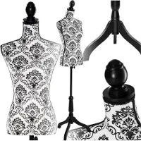 TecTake - Schaufensterpuppe Büste schwarz und weiß - höhenverstellbar - 402565