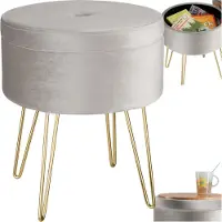 TecTake - Sitzhocker Ava hellgrau - 403952