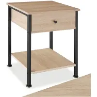 TecTake Nachttisch Bradford Industrial Style Holz und Stahl 40 x 40 x 55 50 cm Industrial Holz Hell Eiche Sonoma