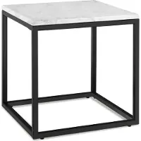 TecTake Beistelltisch Alysia Marmoroptik, quadratisch Schwarz/Weiß