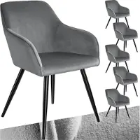 TecTake Esszimmerstuhl Marilyn gepolstert, in Samtoptik 58 x 62 x 82 cm