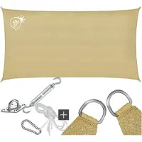 TecTake Rechteckiges Schattentuch Sunny - 2 x 4 m - Extra stabiles 185 g/m² HDPE-Sonnenschutztuch - 50+ UV-Schutz - wetterfest und reißfest - Sonnenschirm für Garten, Balkon, Terrasse - Sonnenschirm