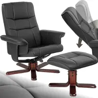 TecTake Fernsehsessel mit Hocker