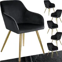 TecTake Esszimmerstuhl Marilyn gepolstert, in Samtoptik 58 x 62 x 82 cm
