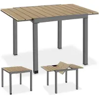 TecTake Aluminium Gartentisch Inca für 4-6 Personen, ausziehbar 80–120 x 80 x 74 cm