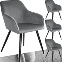 TecTake Esszimmerstuhl Marilyn gepolstert, in Samtoptik 58 x 62 x 82 cm
