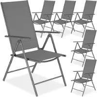TecTake Klappbare Gartenstühle mit verstellbarer Lehne, Netzgewebe