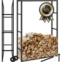 TecTake Kaminholzregal Tuby Industrial-Look inklusive Kippschutz, 100,5 x 25 x 150 cm