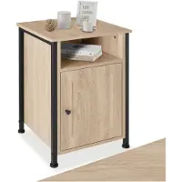 TecTake Nachttisch Blackburn 40x42x60,5cm Industrial Holz Hell, Eiche Sonoma