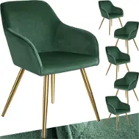 TecTake Esszimmerstuhl Marilyn gepolstert, in Samtoptik 58 x 62 x 82 cm